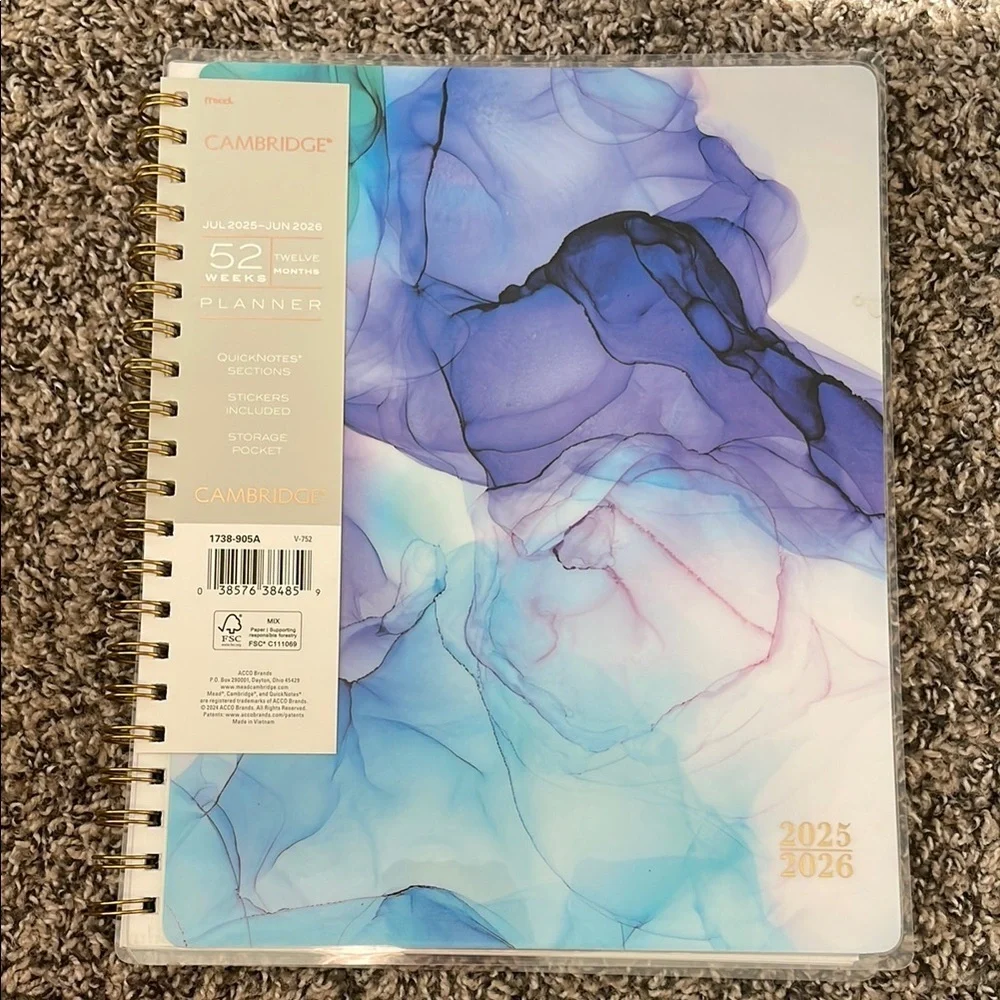 Cambridge 2025-2027 Blue and Purple Home Office Planner Calendar